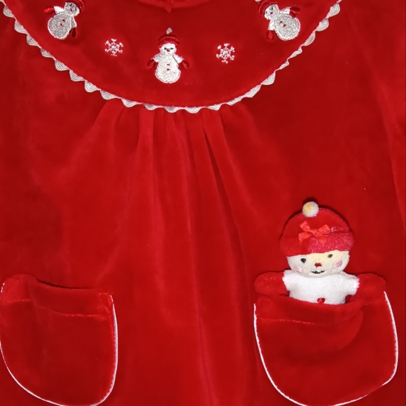 LE TOP BABY Red Velvet First Christmas Dress. 6 months - Picture 2 of 5